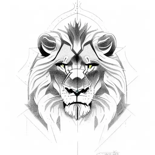 A dynamic illustration of Daniel in the lions' den, showcasing his unwavering faith tattoo design idea