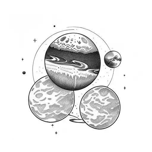 planet pluto tattoo design idea