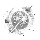 planet pluto tattoo design idea