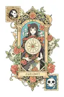 studio ghibli as tarot card tattoo design idea
