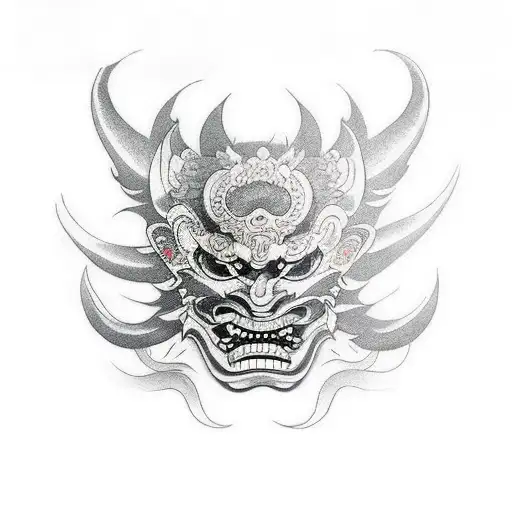 Hannya mask tattoo design idea