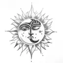 Sun and Moon with the words Live Forever tattoo design idea