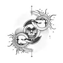 Sun and Moon with the words Live Forever tattoo design idea