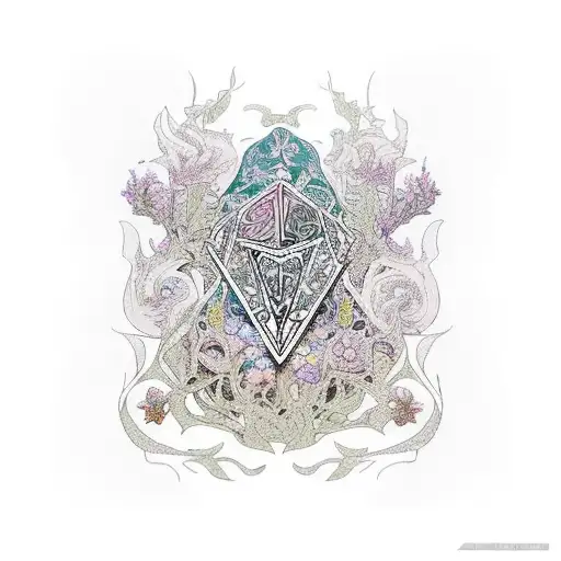 art nouveau William morris dungeons and dragons flowers tattoo design idea