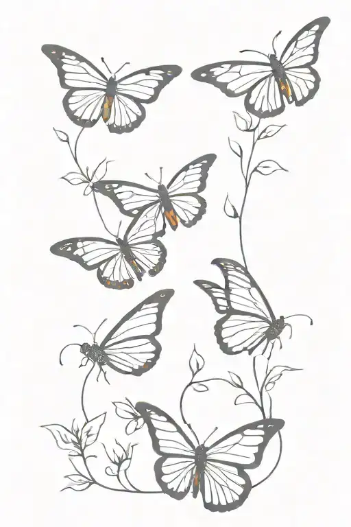 monarch butterflies tattoo design idea