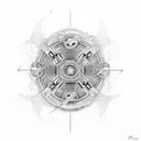 piston six cylinders Opal  tattoo design idea