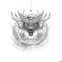 piston six cylinders Opal  tattoo design idea