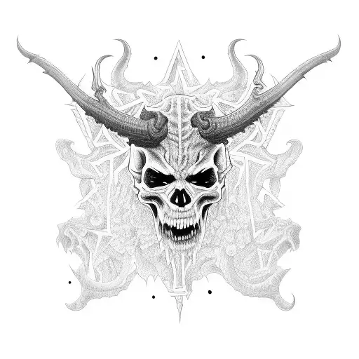 cholo demons in hell tattoo design idea