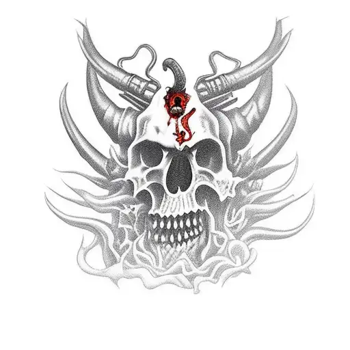cholo demons in hell smoking and drinking with strippers tattoo design idea