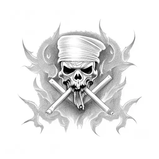 cholo demons in hell smoking and drinking with strippers tattoo design idea