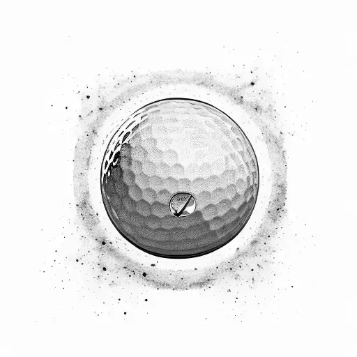 A golf ball breaking through the Aston Villa logo, symbolizing your passion for both golf and football tattoo design idea