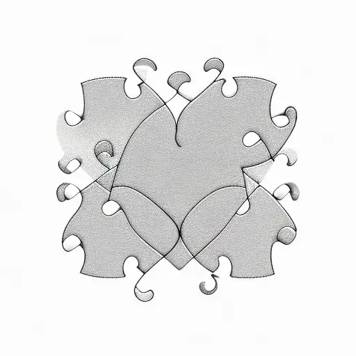 Autism puzzle pieces, heart tattoo design idea