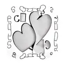 Autism puzzle pieces, hearts tattoo design idea