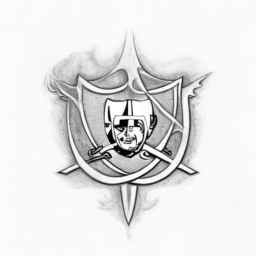 raiders symbol with flames tattoo design idea