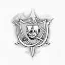 raiders symbol with flames tattoo design idea