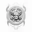 raiders symbol with flames tattoo design idea