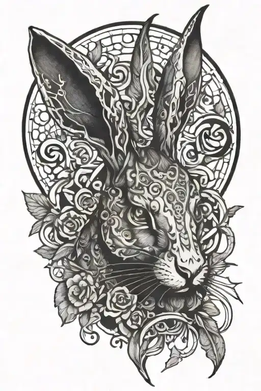 death rabbit tattoo design idea