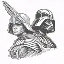 darth vader vs anakin tattoo design idea