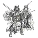 darth vader vs anakin tattoo design idea
