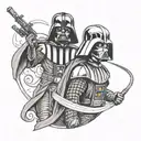 darth vader vs anakin tattoo design idea