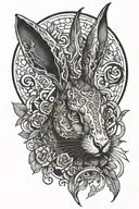 death rabbit tattoo design idea