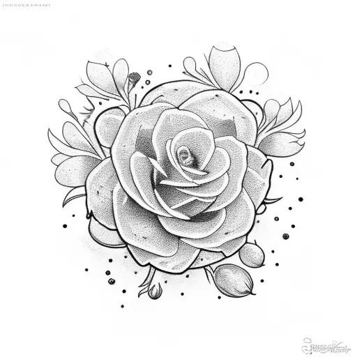 444 with flower tattoo design idea