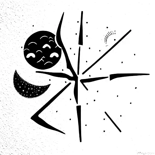 fortune favours brave and phases of moon tattoo design idea