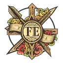the letters FPE with an arrow through the middle tattoo design idea