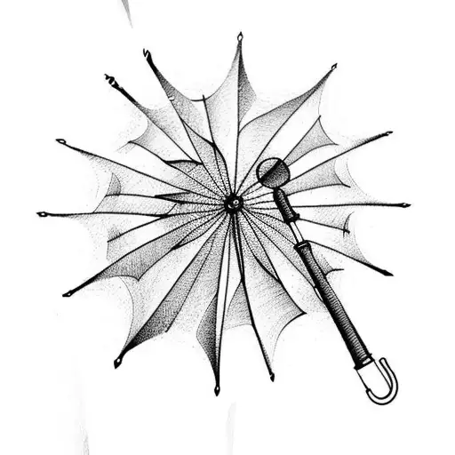 Umbrella tattoo design idea