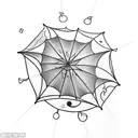 Umbrella tattoo design idea