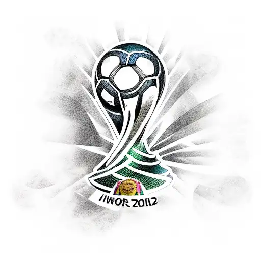 Lionel Messi and Argentina team soccer lifting the World Cup trophy in Qatar tattoo design idea