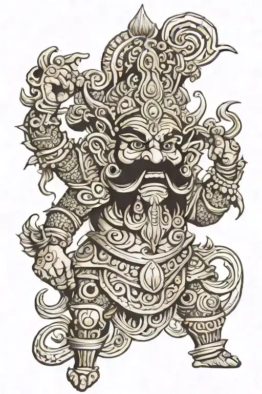 Ravana Tattoo Arranged tattoo design idea