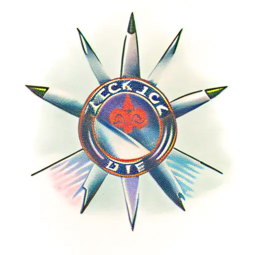 black stripe with spikes tattoo design idea