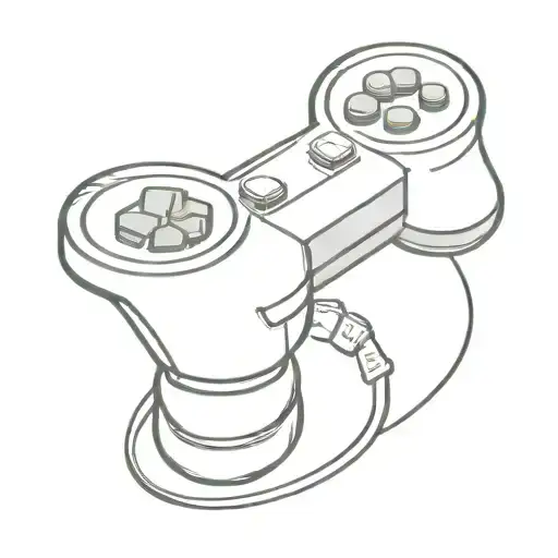 A minimalist tattoo of a joystick and heart symbolizing the connection between gaming and family tattoo design idea