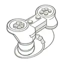 A minimalist tattoo of a joystick and heart symbolizing the connection between gaming and family tattoo design idea