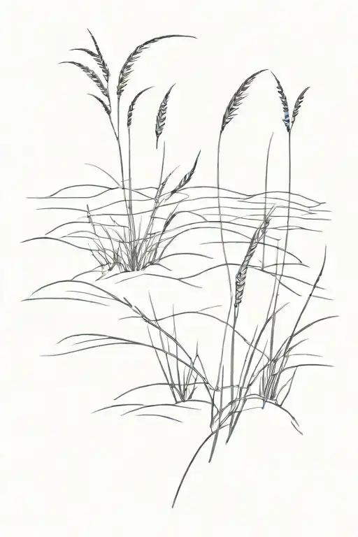 beach dune grass simple tattoo tattoo design idea