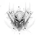 Mick Thomson mask blood tattoo design idea