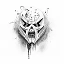 Mick Thomson mask blood tattoo design idea