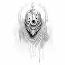 Mick Thomson mask blood tattoo design idea