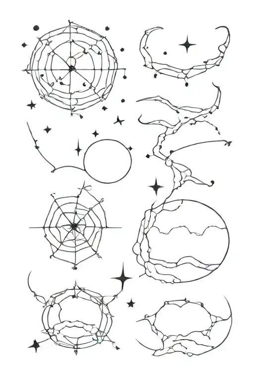 Cancer leo Capricorn constellations tattoo design idea