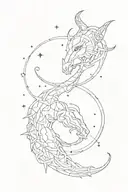 Cancer Leo Capricorn constellations intertwined tattoo design idea