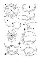 Cancer leo Capricorn constellations tattoo design idea