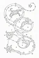 Cancer leo Capricorn constellations tattoo design idea