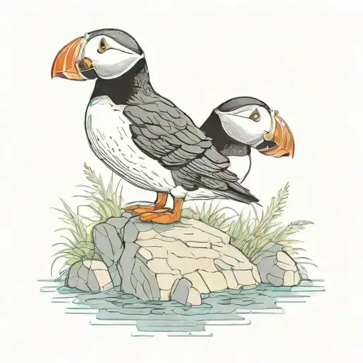 puffin tattoo design idea