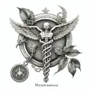hermes caduceus tattoo design idea