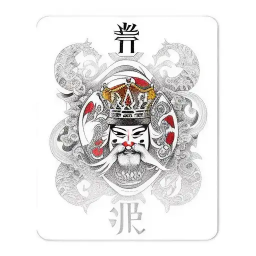 king card without face tattoo design idea