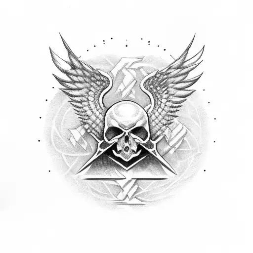 the cross  sword  Angel of Death tattoo design idea