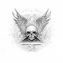 the cross  sword  Angel of Death tattoo design idea