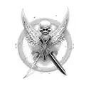 the cross  sword  Angel of Death tattoo design idea