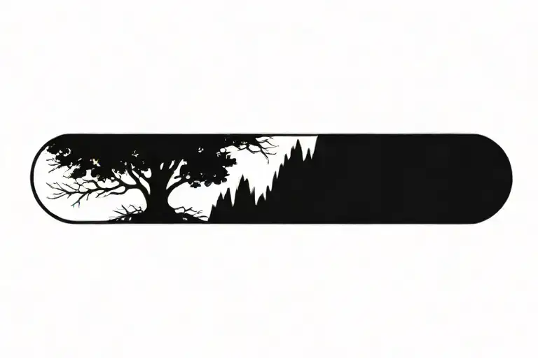 Blackout tree roots tattoo design idea